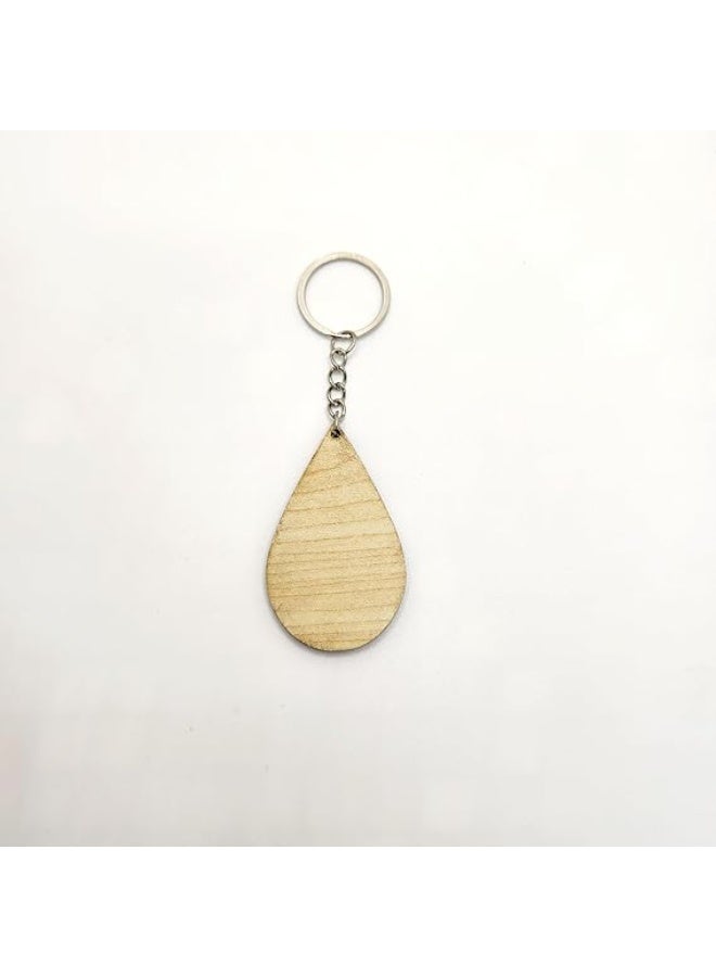 Kipfy Wooden Mountain Design Keychain – Handmade Laser Cut Teardrop Shape Key Ring for Men & Women - Image 3